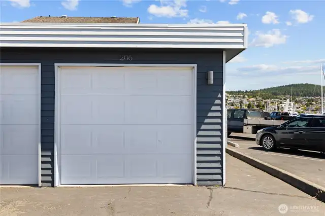 Here is the Garage and Extra Parking Space for Unit #206.  There is some storage available inside the one-car garage space.