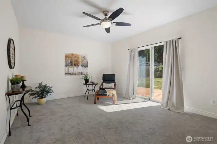 Family room with access to deck.