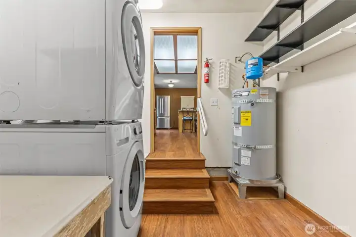 Large laundry room with space for storage