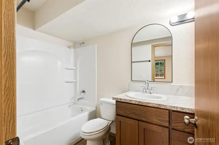 Lower level full size bathroom