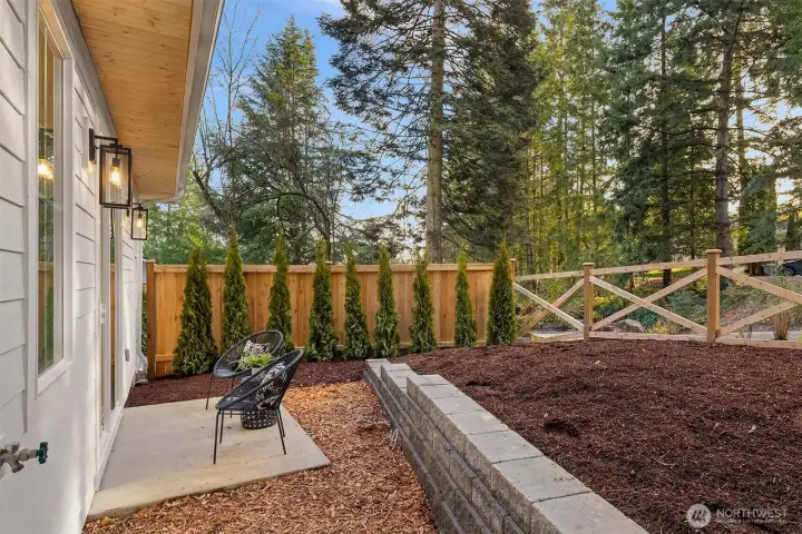 Great patio and yard space