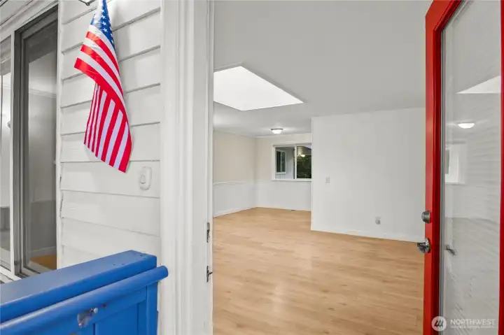 View of the living room from the front door
