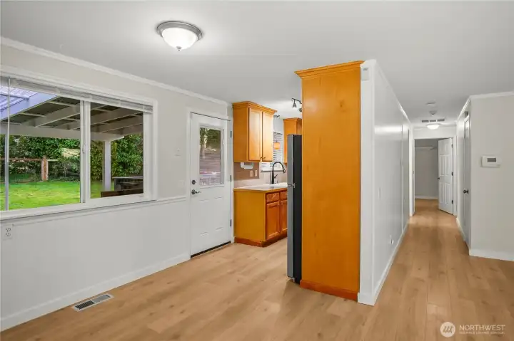 View of kitchen and hallway