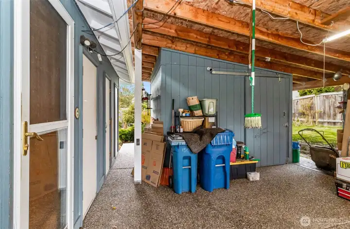 Side Door Entry thru the Carport~Covered Storage & Parking