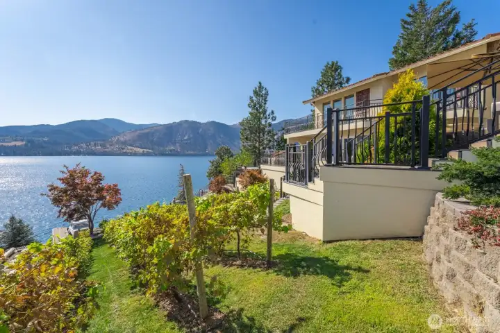 Elevated lakeview terrace capturing breathtaking sunsets.