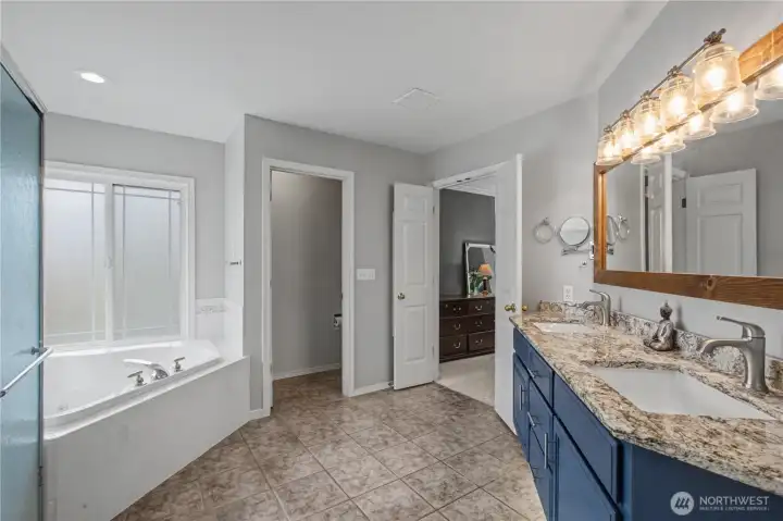 five-piece ensuite with dual sinks