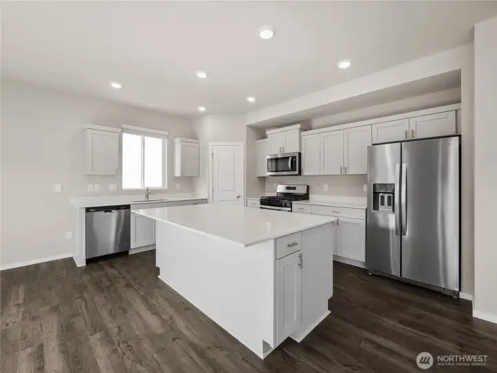 Refrigerator is a builder option. Photos are for representational purposes only.  Colors and finishes may vary.