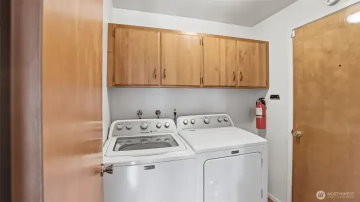 The utility room is located on the main level.