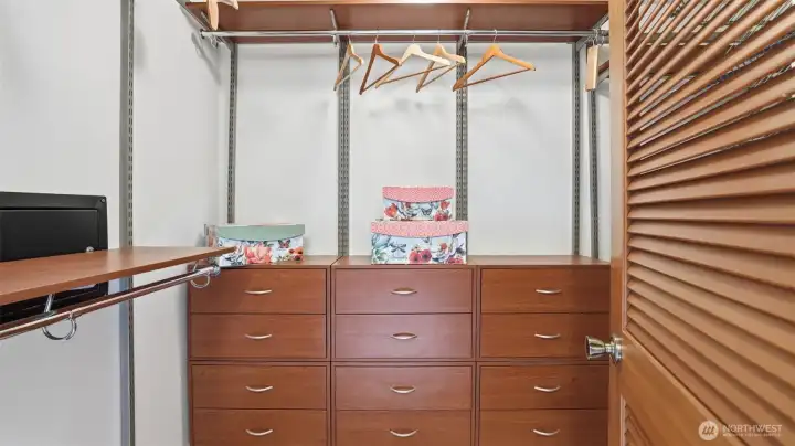 Large walk-in closet in the primary bedroom.