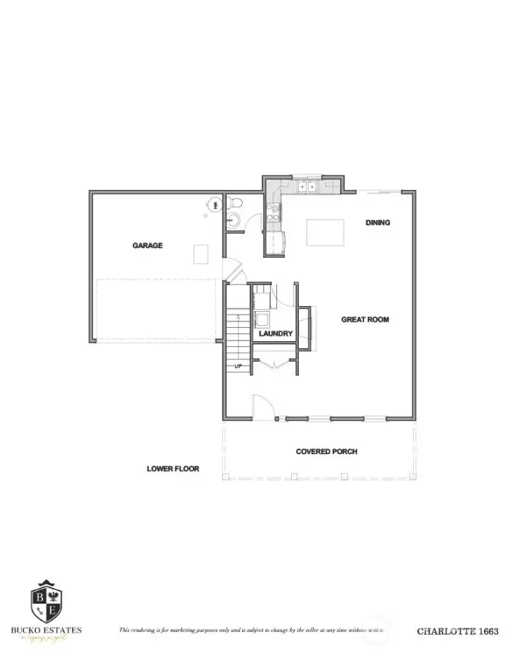 Lower Floor - 1663 Charlotte Floorplan