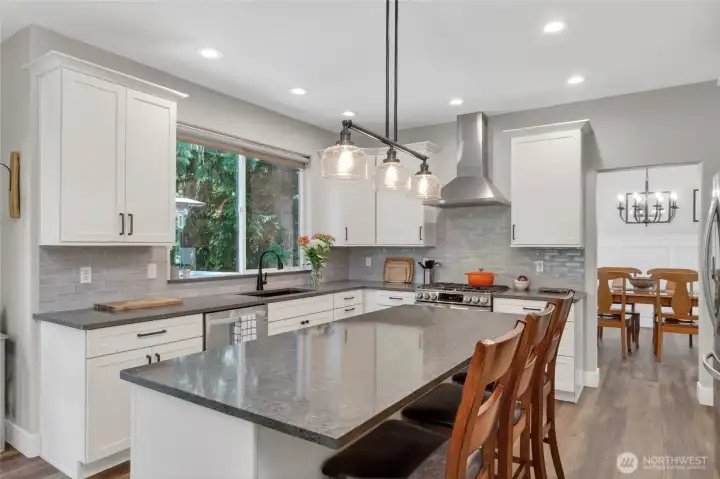 Beautiful, well designed newly renovated kitchen.