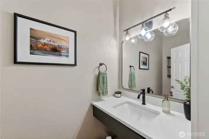 Newly renovated main floor powder bath.