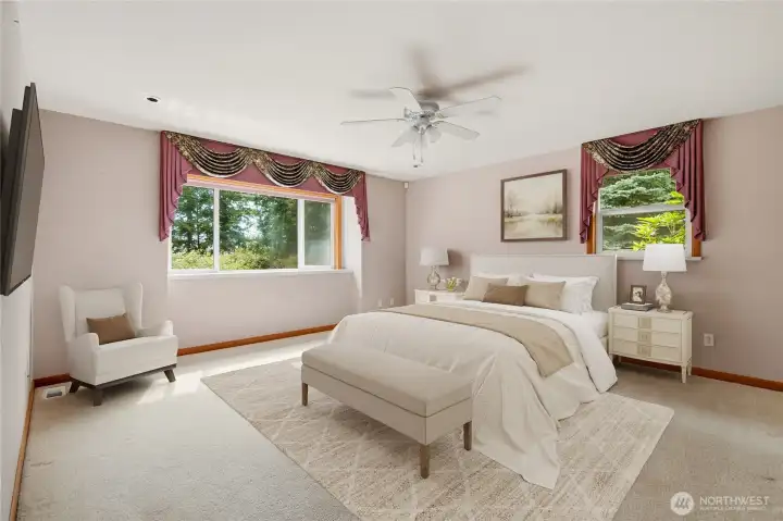 Virtually Staged Primary Suite