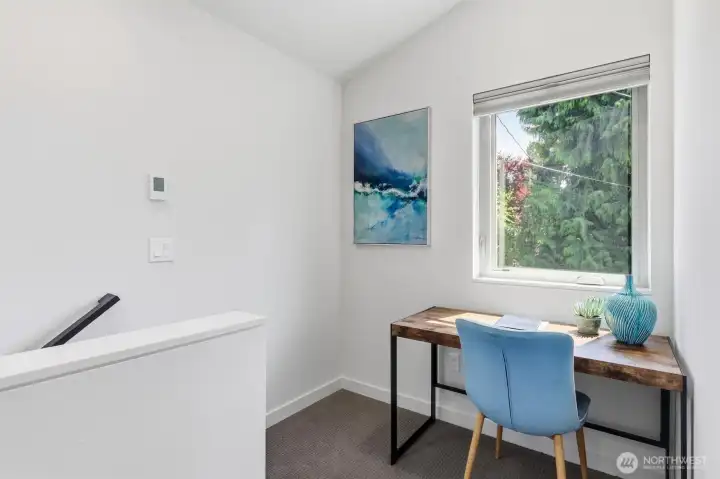 Oversized landing can be used as office space Oversized landing can be used as office space
