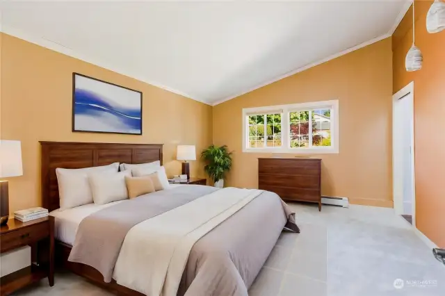 Upstairs second master bedroom. Virtually staged to show all the possibilities.