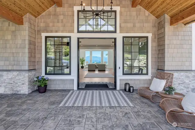 Welcoming huge covered porch entry with eyes to the VIEW!