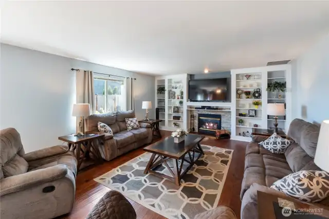 Family room with gas fireplace