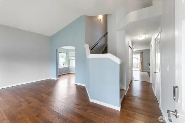 High ceilings for an airy feel on your way upstairs