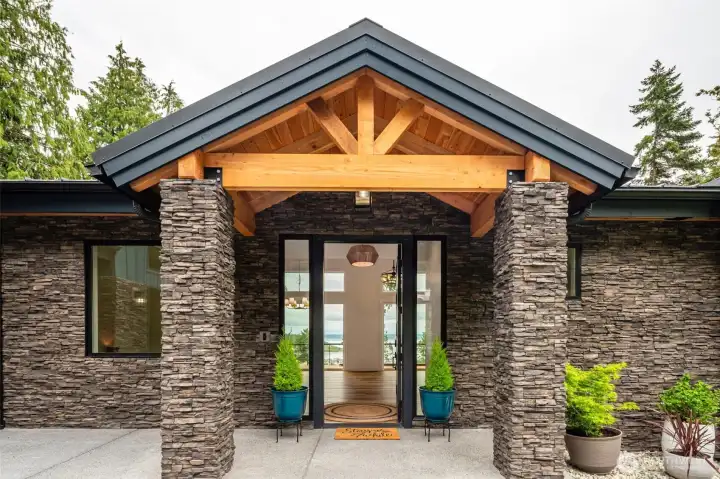 Beautiful entry captures the spirit of this NW Contemporary