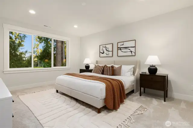 Jack & Jill Bedrooms offer ample space, easily fitting a king-size bed.