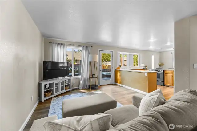 Living room off the kitchen