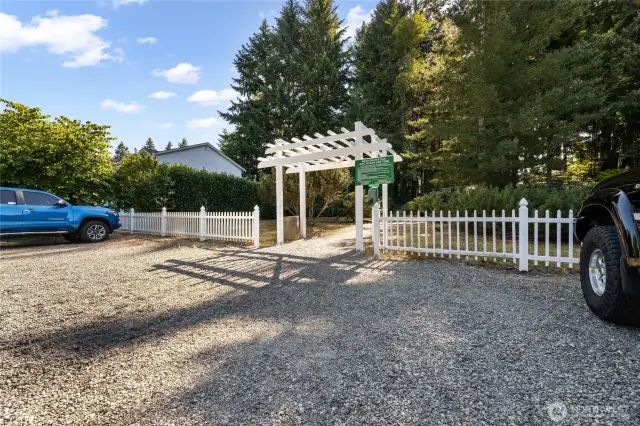 This is the parking area for entrance to the private community beach access