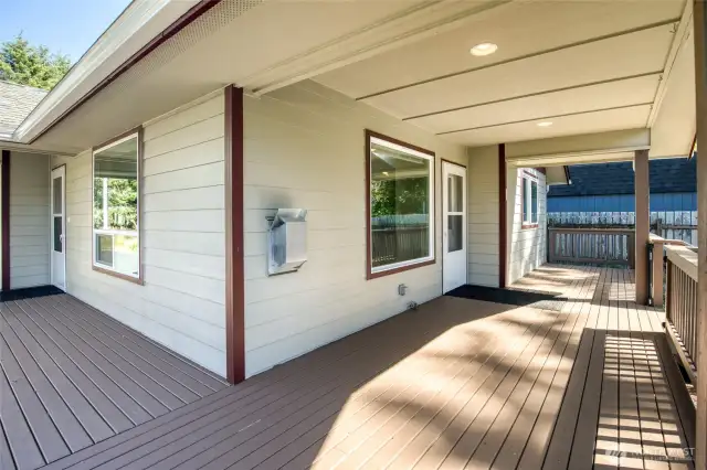 Large partially covered porch