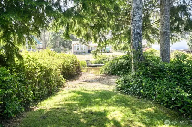 Leading to the water from the backyard