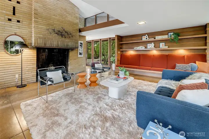 Statement masonry hearth