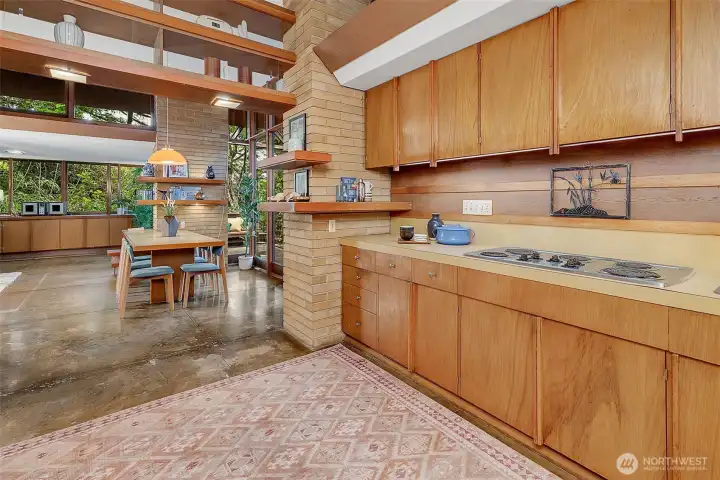 Thoughtful flow from kitchen to dining to living room