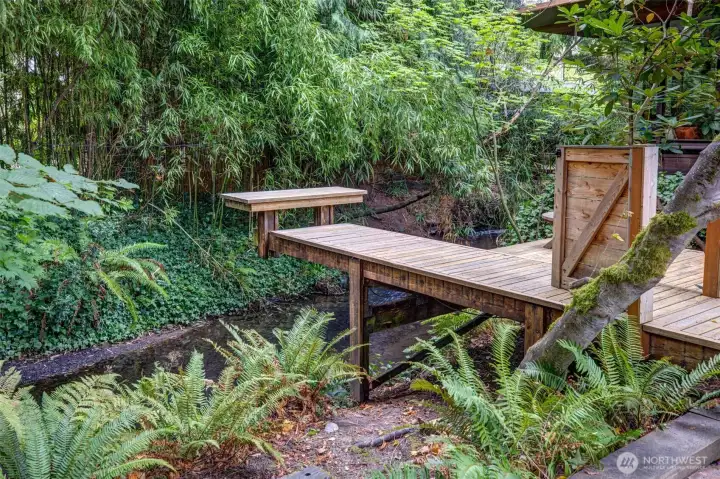 Private dock over Thornton Creek