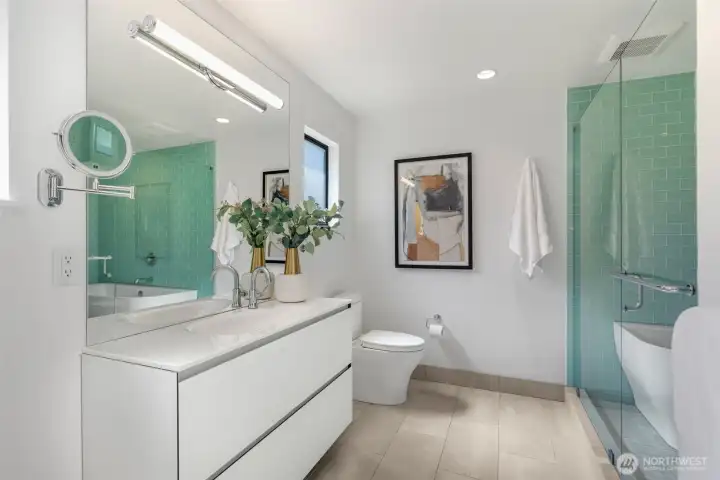 Bedroom Suite #3 with walk in closet, spa-like full bath.