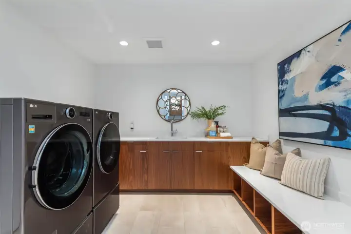 New washer and dryer in this large and beautiful laundry room