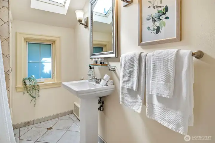 Full bath on upper level