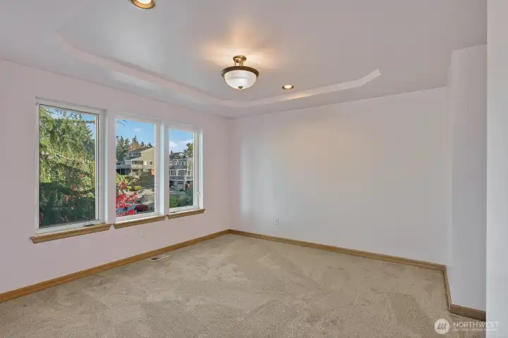 The space is so versatile.  It can also be a home office space with 2 entry points from kitchen & hallway.