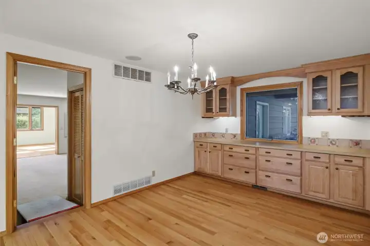 Formal Dining with Convenient Flow into the Sunken Living Room