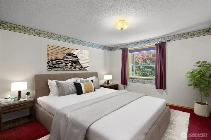 Virtually Staged- Third Additional Bedroom. Generously Sized with Plenty of Room to Relax