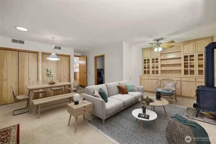 Virtually Staged-Additional Living Space with Built-Ins