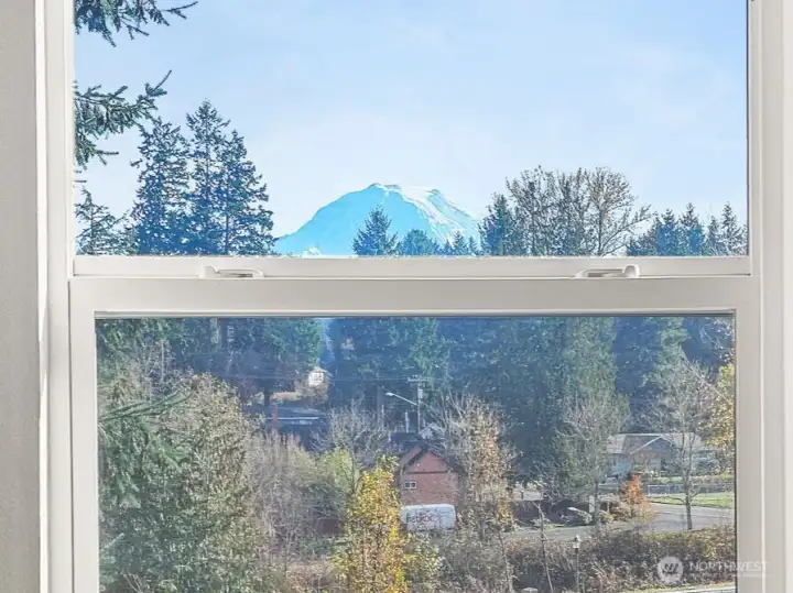 Mt. Rainier view from Bedroom 2