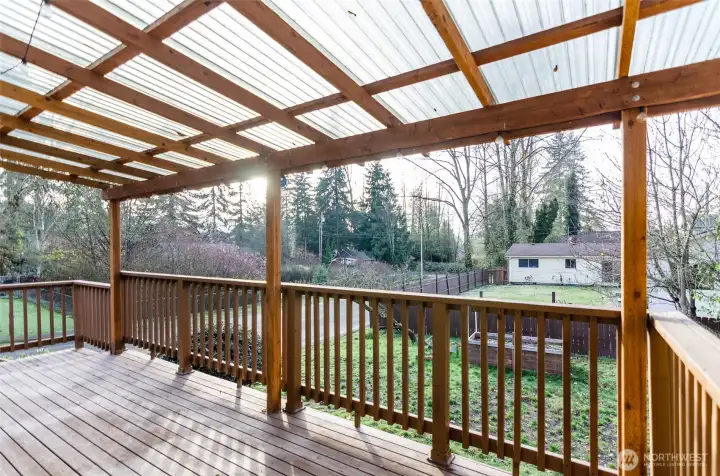 Covered deck area is perfect for entertaining