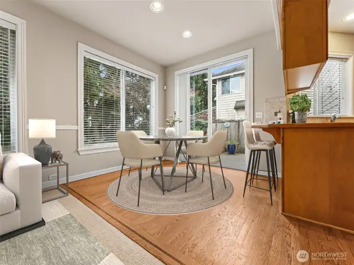 Dinette off kitchen and sliding glass door to patio-virtual staging