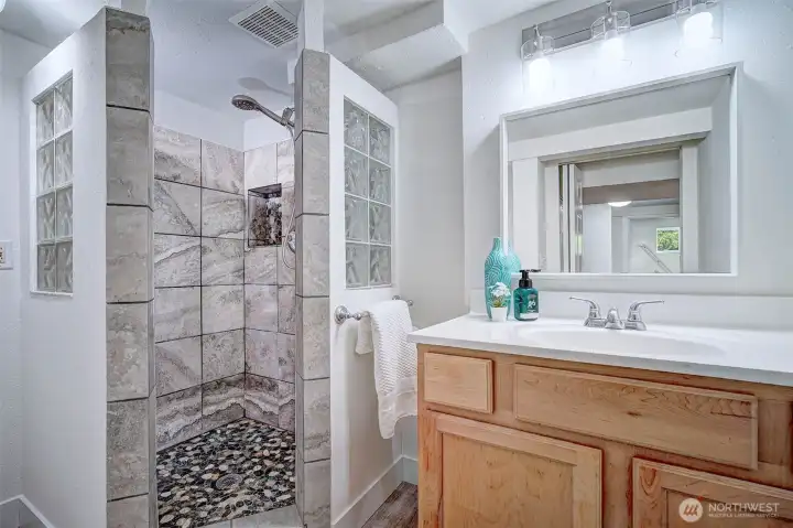 3/4 bathroom on lower level