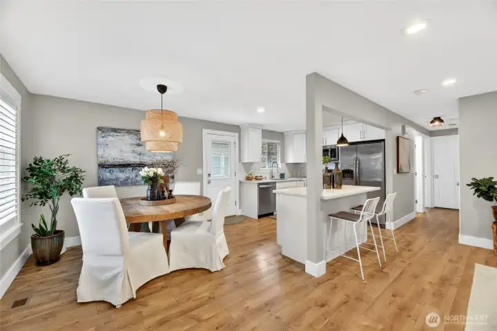 Spacious light filled dining area