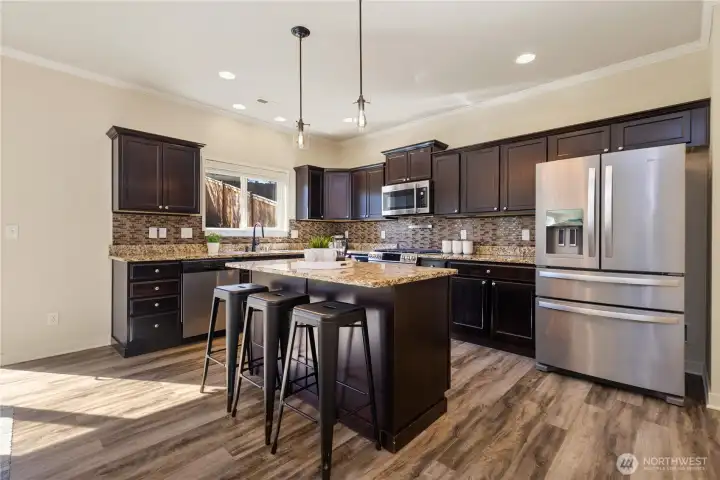 Granite-topped island