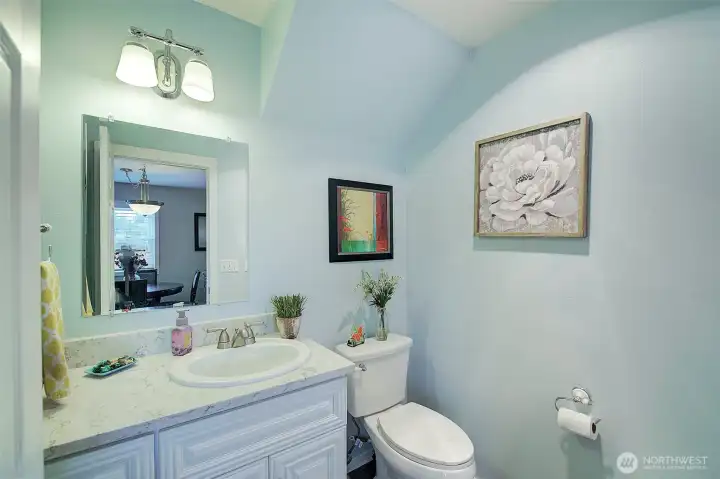 Convenient main-level half bath for guests and everyday use. Convenient main-level half bath for guests and everyday use.