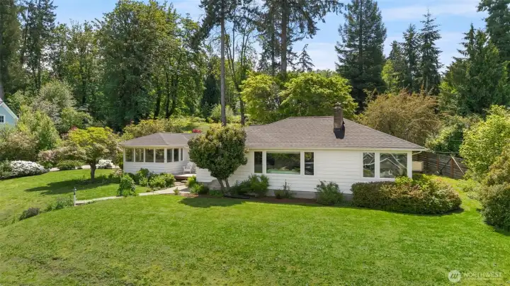 Easy to maintain landscaping with room for gardens.