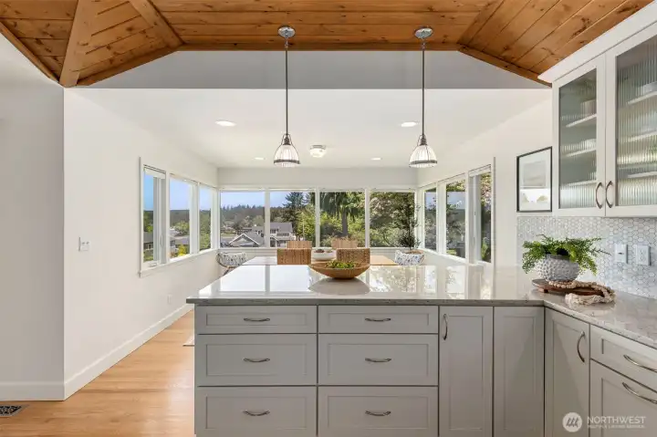 Kitchen ceiling that adds character to the room