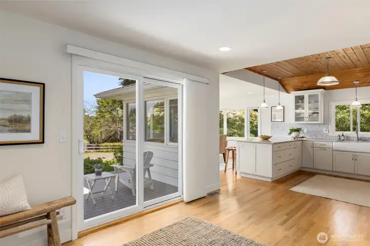 Sliding doors to the front deck overlooking the gorgeous view