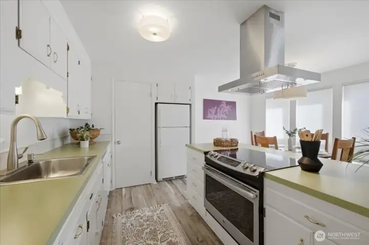 Kitchen is open to the dining room.