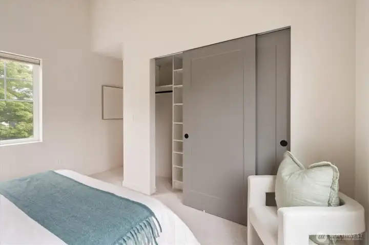 This bedroom also has a well-designed closet system where everything has it’s place. This bedroom also has a well-designed closet system where everything has it’s place.